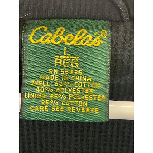 Cabelas Outdoor Gear Canvas Zip Up Insulated Work Jacket Coat size L thermal swe - Picture 15 of 16